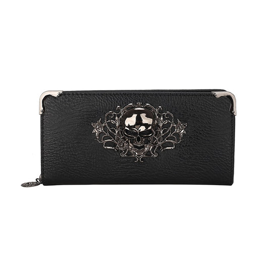 Skull style wallets, edgy fashion accessories, leather wallet with skull motif, rebel fashion, gothic charm, alternative style, biker-inspired accessories, premium leather craftsmanship, unique skull designs, bold fashion statement, distinctive wallet, individuality in fashion.